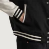Black and white wool leather letterman varsity jacket 3