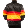 Black astros houston satin bomber jacket
