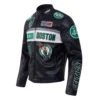 Black boston celtics moto jacket