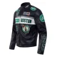 Black boston celtics moto jacket