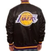 Black la lakers satin bomber jacket