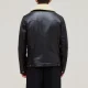 Black mens shearling leather jacket