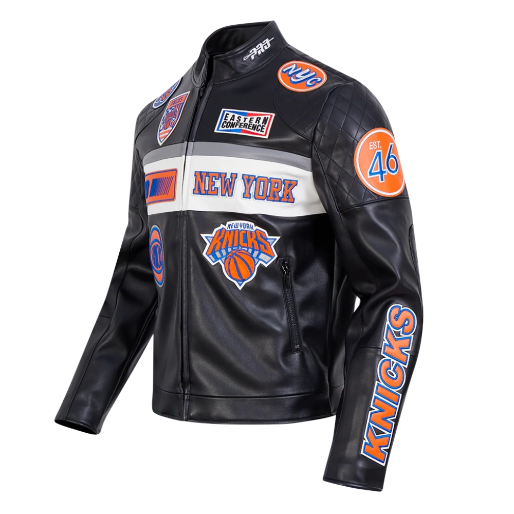 Black new york knicks moto jacket 1