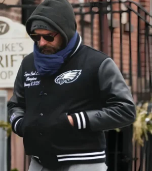 Black nyc bradley cooper philadelphia eagles varsity jacket