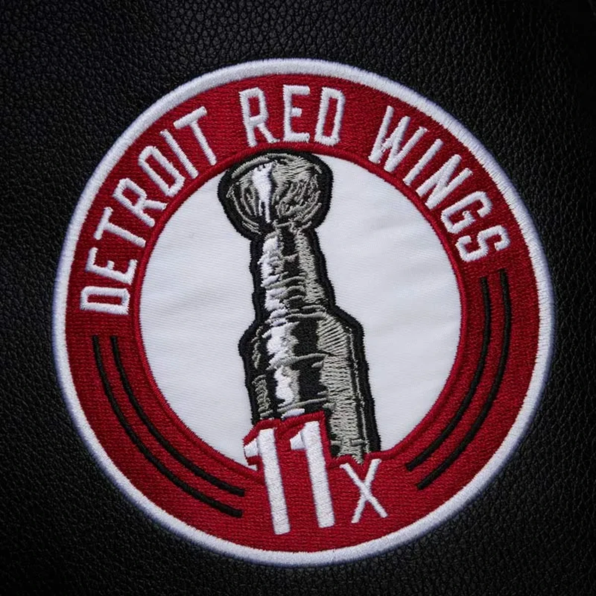 Black out detroit red wings varsity jacket