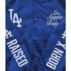 Born raised post season los angeles dodgers blue jacket