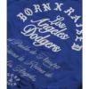 Born raised post season los angeles dodgers blue satin jacket