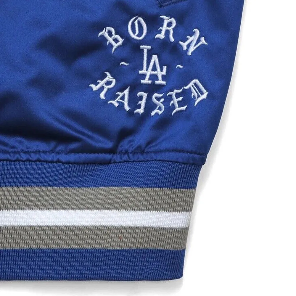 Born raised post season los angeles dodgers satin jacket
