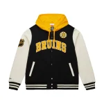 Boston Bruins Rinkside Hooded Wool/Leather Jacket