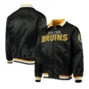 Boston bruins captain ii full snap satin jacket