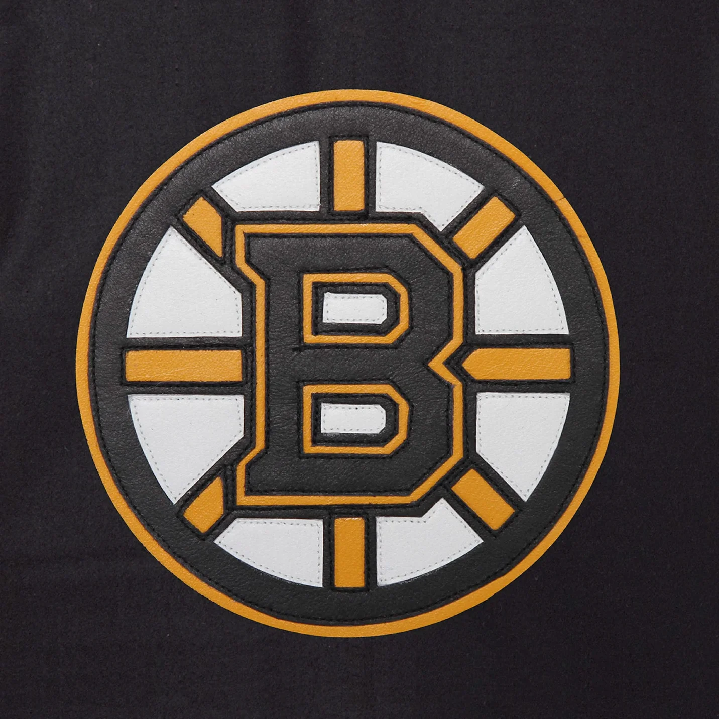 Boston bruins domestic two tone wool and leather jacket black white 3