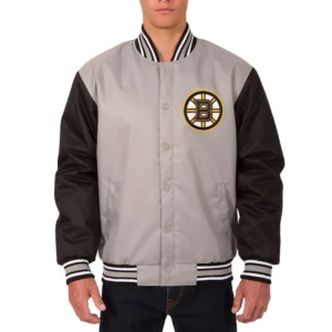 Boston bruins front hit polyester jacket