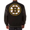 Boston bruins one color wool leather jacket