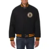 Boston bruins one color wool varsity jacket black 1