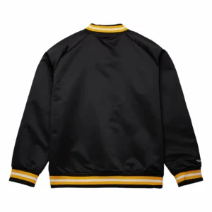 Boston bruins raglan full snap satin varsity jacket 1