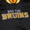 Boston bruins raglan full snap satin varsity jacket 2