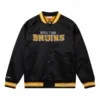 Boston bruins raglan full snap satin varsity jacket 3
