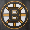 Boston bruins rib knitted black leather varsity jacket 2 1