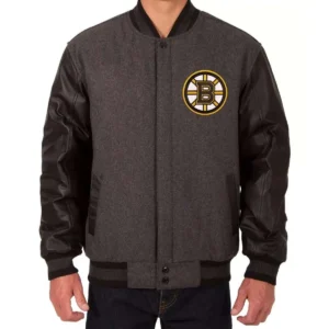 Boston bruins two tone charcoal black jacket