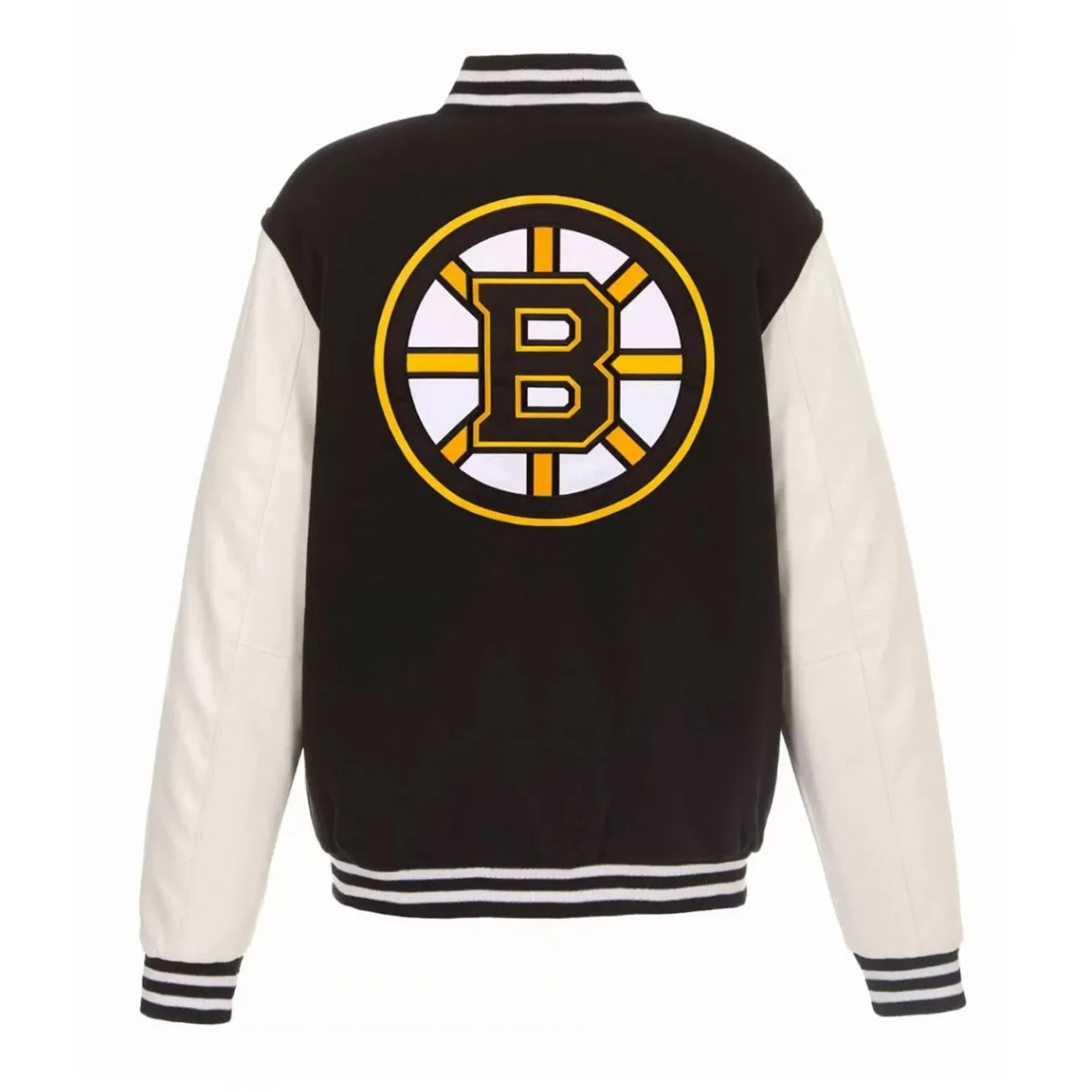 Boston bruins two tone wool leather jacket