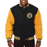 Boston Bruins Two Tone Black/Yellow Wool Jacket