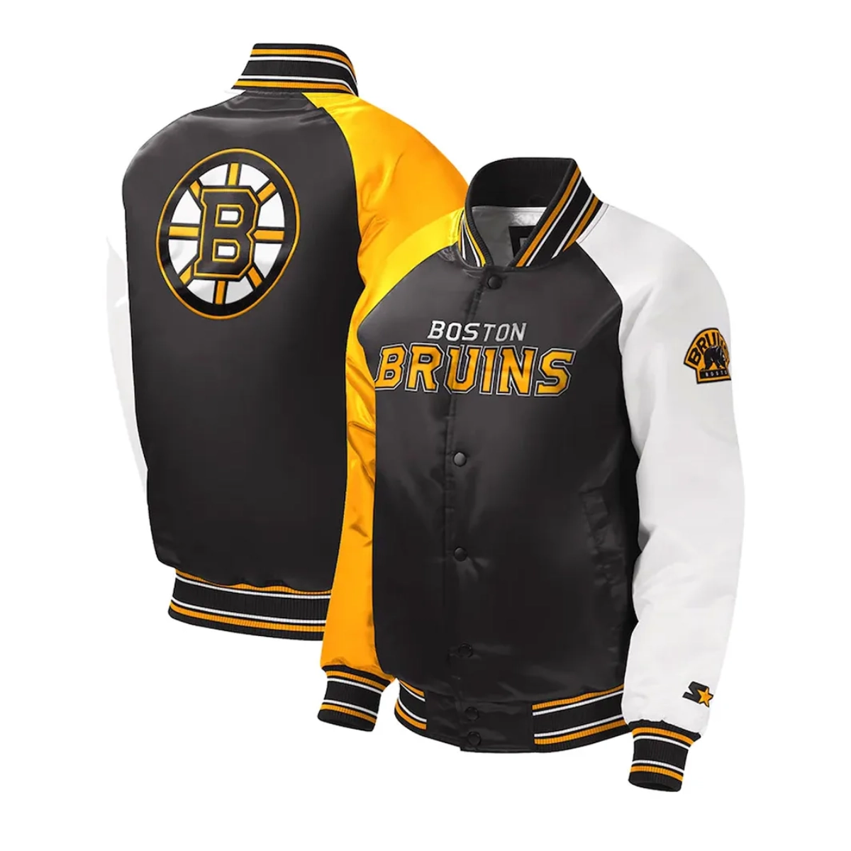 Boston bruins youth full snap varsity jacket