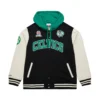 Boston celtics black courtside hooded jacket