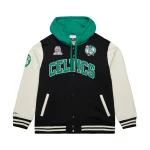 Boston Celtics Courtside Hooded Wool/Leather Jacket