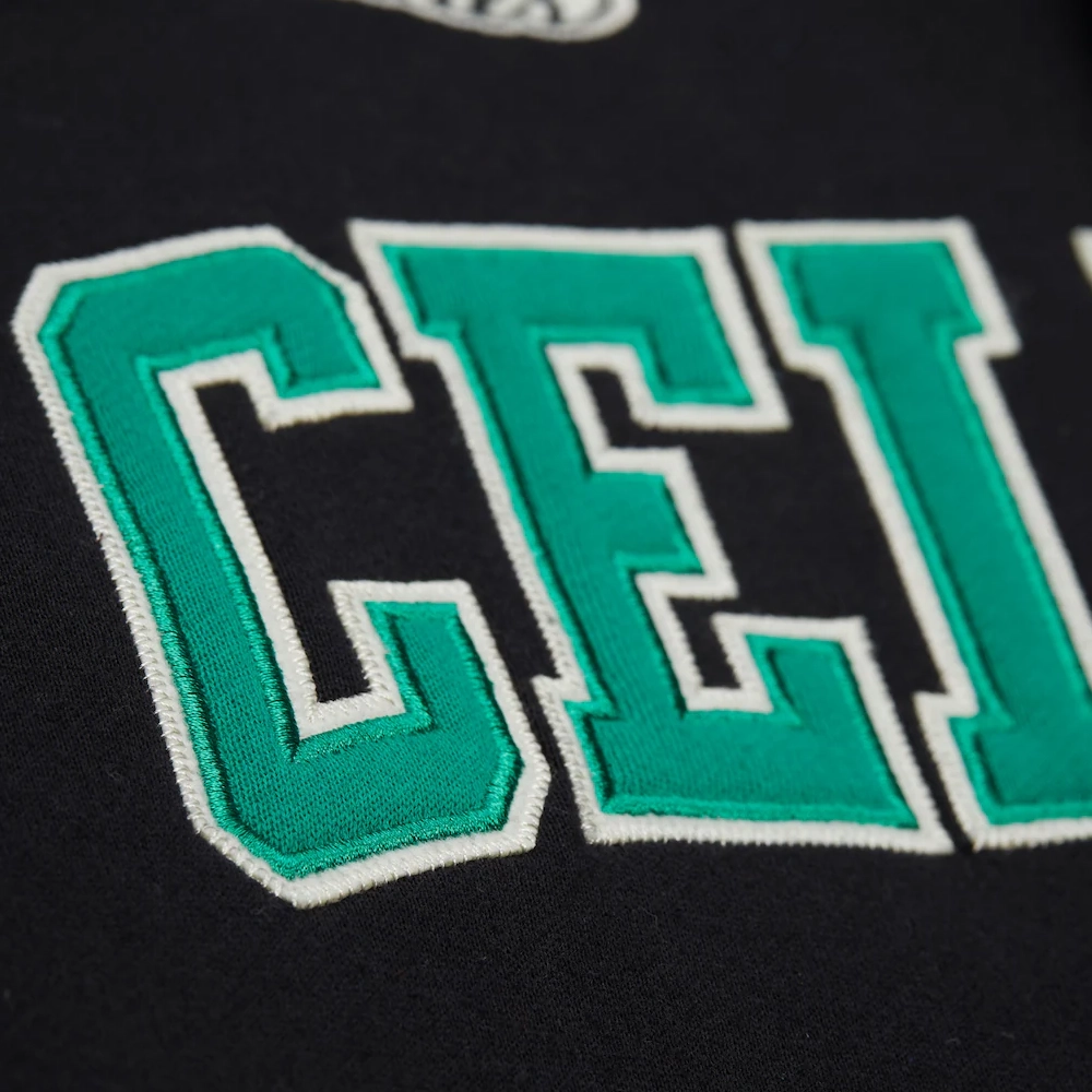 Boston celtics black courtside hooded team logo