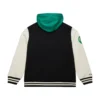 Boston celtics black courtside hooded varsity jacket