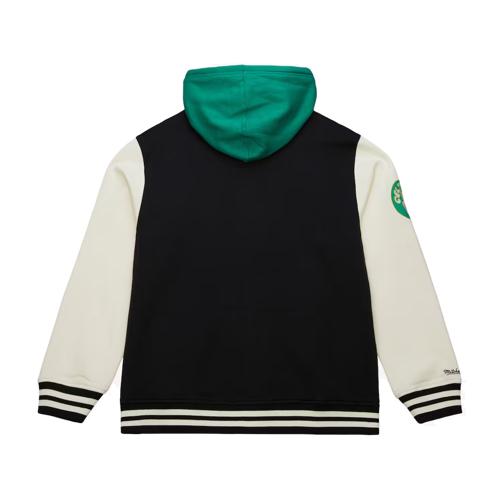 Boston celtics black courtside hooded varsity jacket