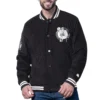 Boston celtics blackout corduroy varsity jacket
