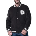 Boston Celtics Blackout Corduroy Black Varsity Jacket
