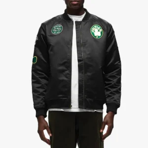 Boston celtics classics retro black satin jacket