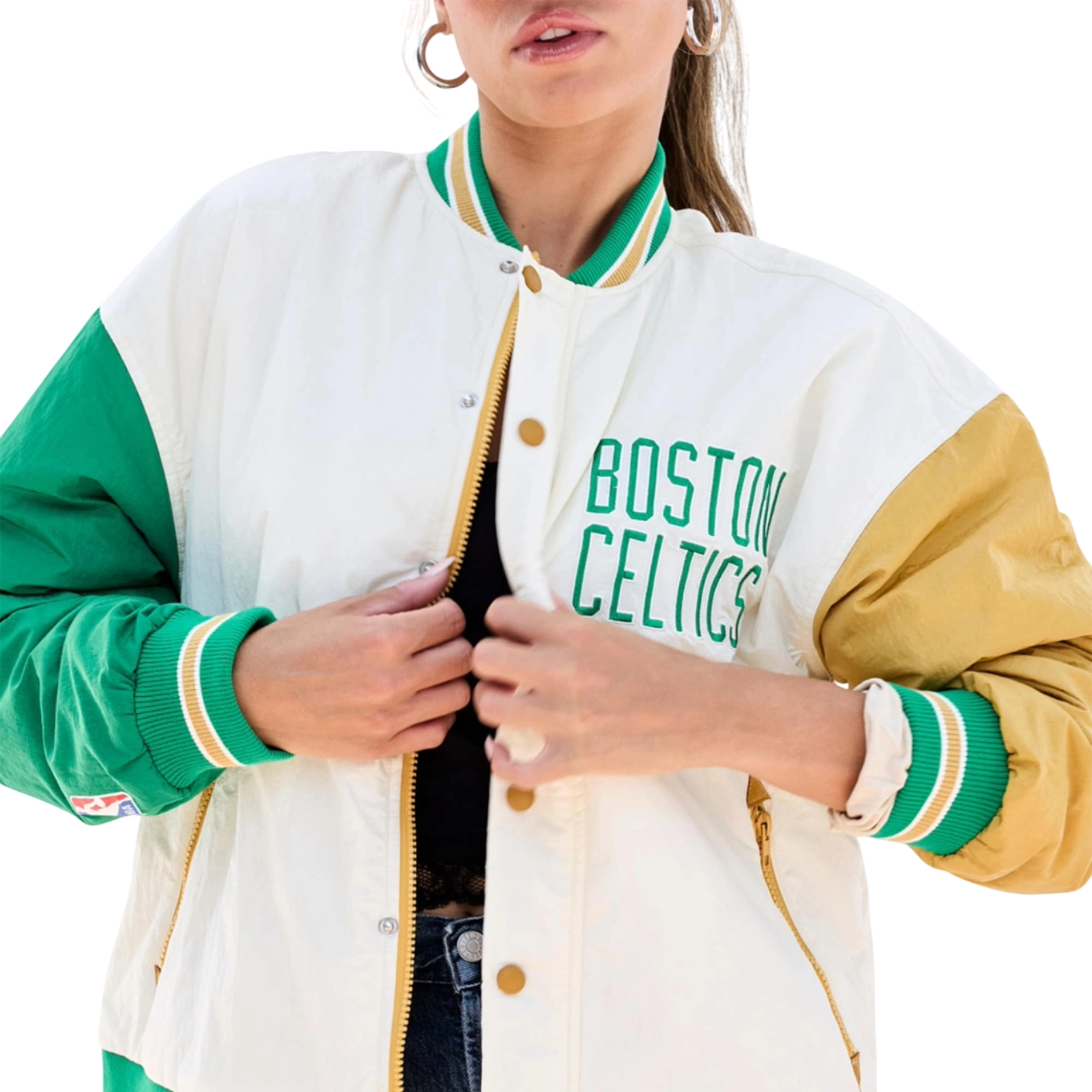 Boston celtics color block bomber jacket