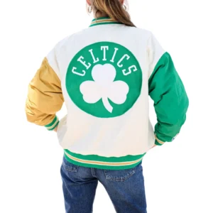 Boston celtics color block satin jacket