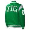Boston celtics force play satin varsity jacket green 1