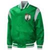 Boston celtics force play satin varsity jacket green 2