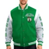 Boston celtics franchise green and grey wool varsity jacket 1