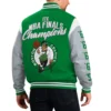 Boston celtics franchise green and grey wool varsity jacket 2