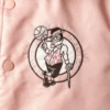 Boston celtics full snap pink satin jacket