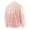 Boston celtics full snap pink varsity jacket