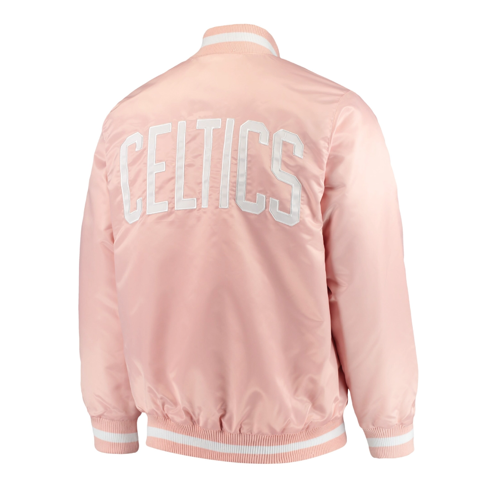 Boston celtics full snap pink varsity jacket