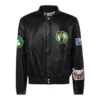 Boston celtics jeff hamilton full leather jacket black 1