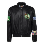 Boston Celtics Full Leather Black Bomber Jacket