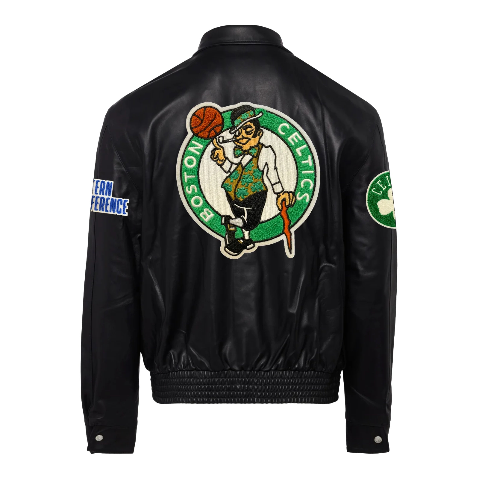 Boston celtics jeff hamilton full leather jacket black 2