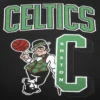 Boston celtics mashup black wool and leather varsity jacket 5