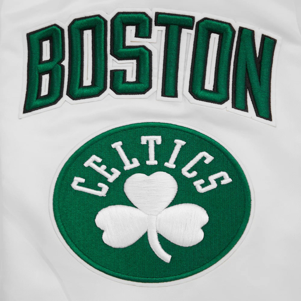 Boston celtics mashup full snap satin varsity jacket white 1