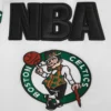Boston celtics mashup full snap satin varsity jacket white