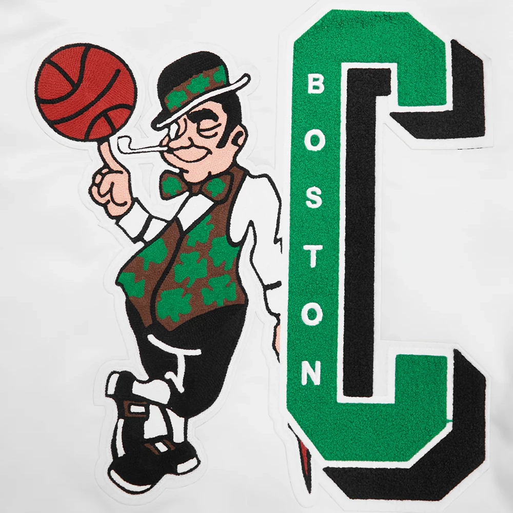 Boston celtics mashup full snap satin varsity jacket white 4